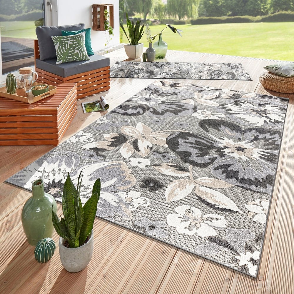 Bergamo Contemporary Floral Indoor/Outdoor Area Rug