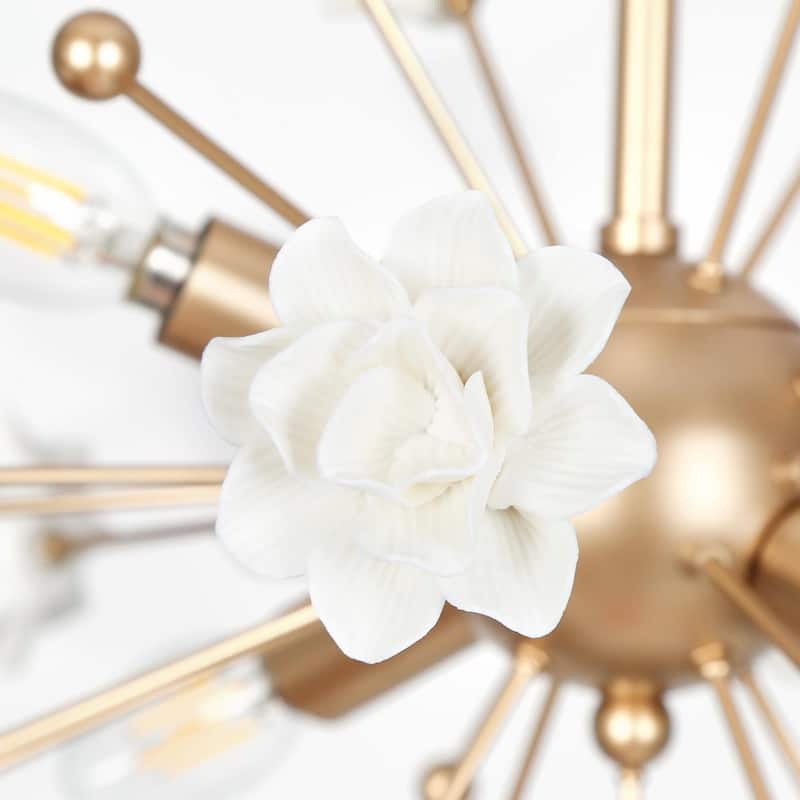 Veitchii Luxury Gold Ceramic Chandelier 4-light Modern Contemporary LED Sputnik Ambient Light