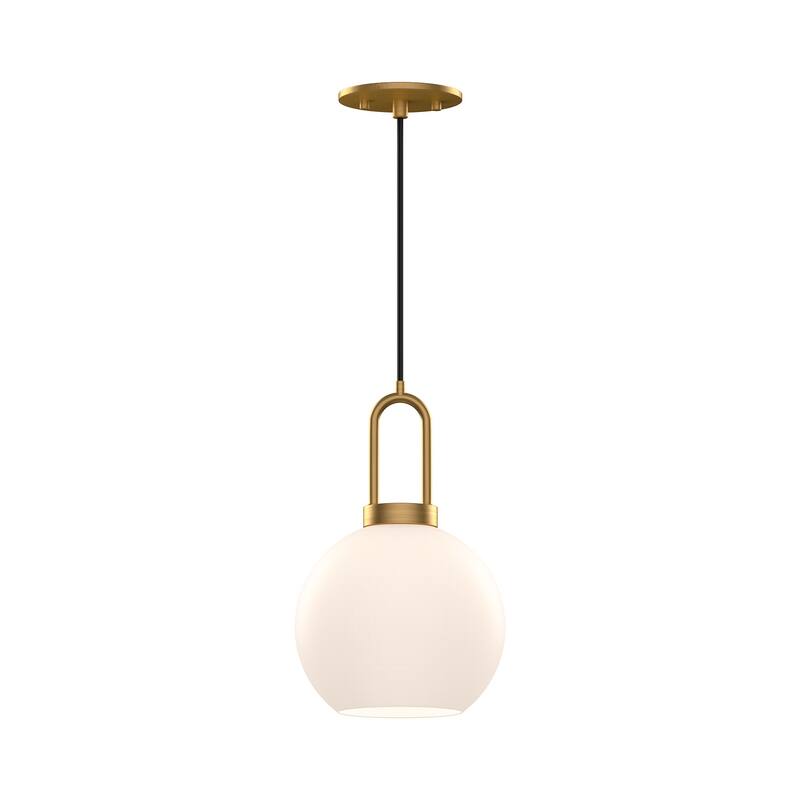Alora Lighting PD601608OP Soji 8" Wide Mini Pendant with Frosted Glass - Aged Gold