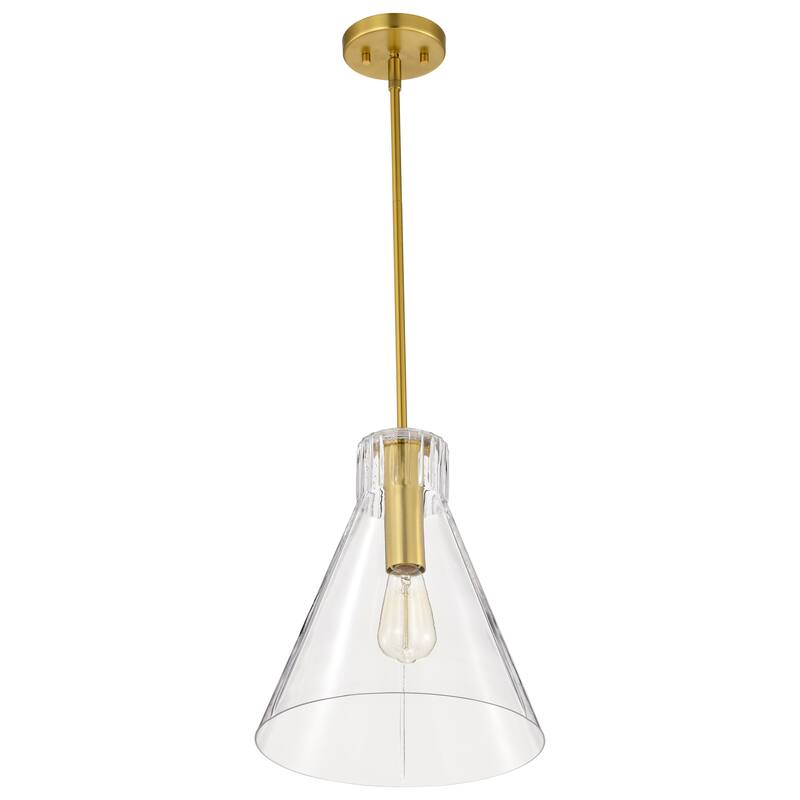 Gianna 1 Light Medium Pendant Vintage Brass Finish Clear Glass - Vintage Brass