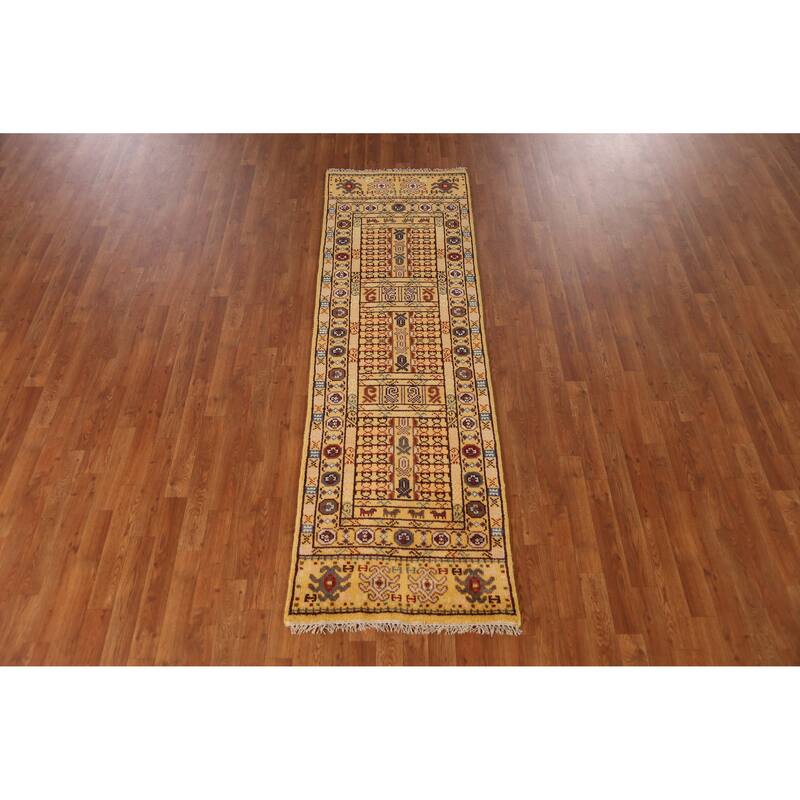 Geometric Heriz Serapi Runner Rug Traditional Handmade Wool Carpet - 2'4" x 7'8"