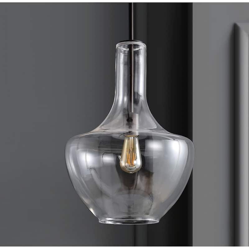Bettina 1- Light Mid-Century Modern Iron/Glass LED Pendant, by JONATHAN Y