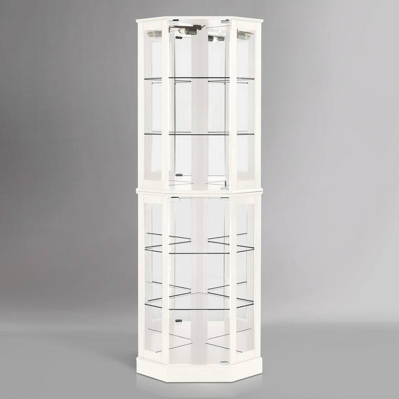 26 in. Width Display Cabinet Lighted Corner China Cabinet