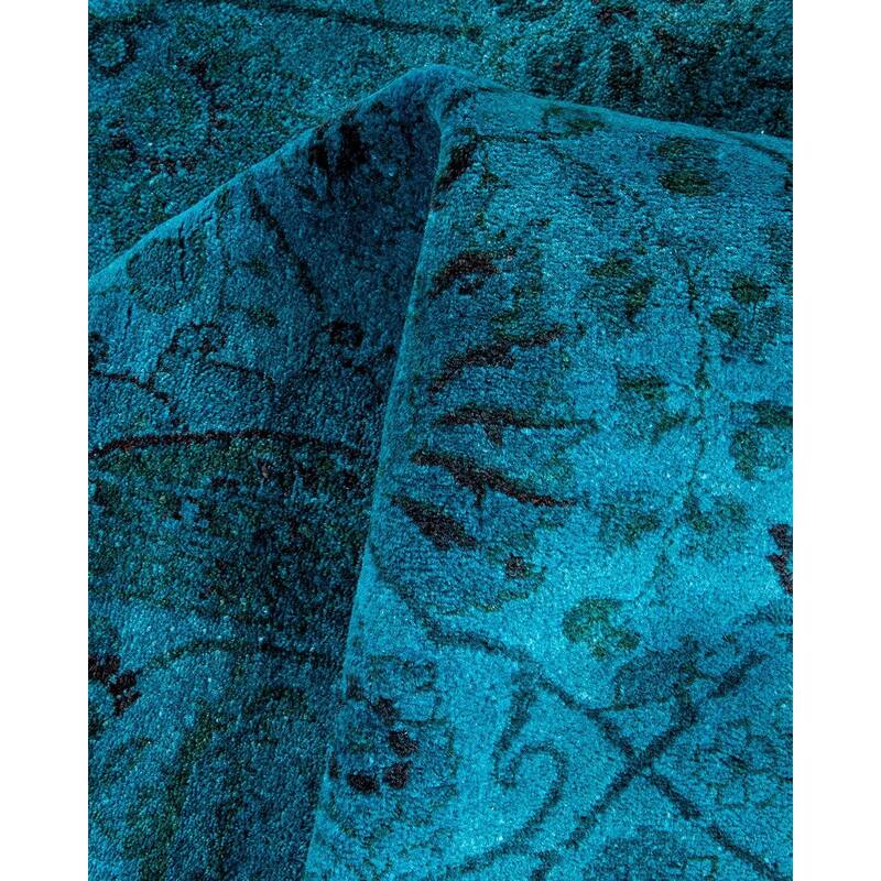 Fine Vibrance, One-of-a-Kind Hand-Knotted Area Rug - Blue, 4' 8" x 7' 3" - 4' 8" x 7' 3"