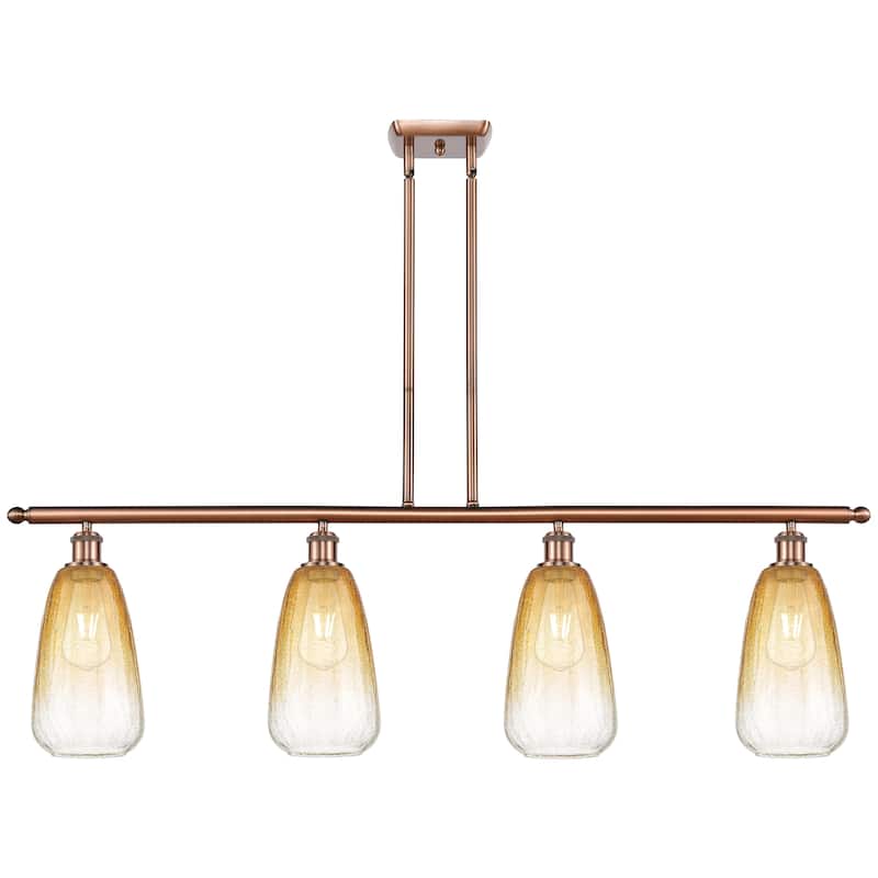 Innovations Lighting Endless Possibilities Ballston - Brookhaven Almond - 4 Light 48" Stem Hung Island Light - Antique Copper/Amber