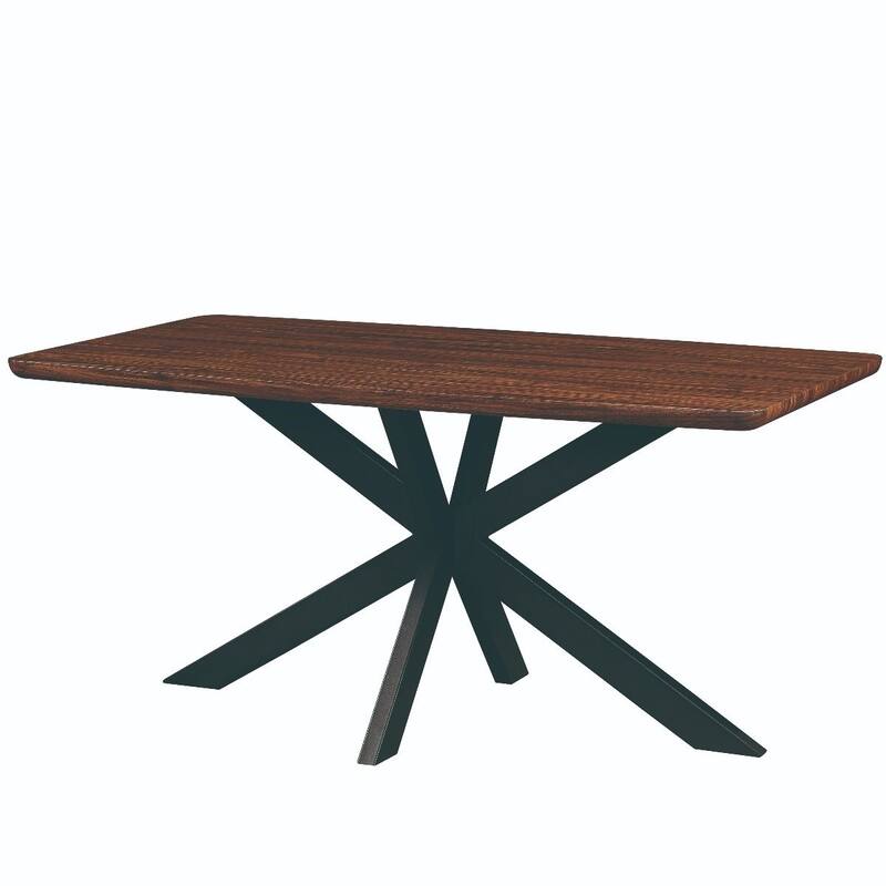 Ravenna Modern 63" Rectangular Dining Table with Solid Wood Top & X-Shape Metal Legs for Home Kitchen Dining Room