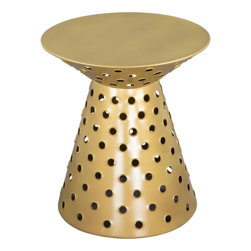 HomeRoots 20" Gold Iron Round Pedestal End Table - 18' X '20' X '18