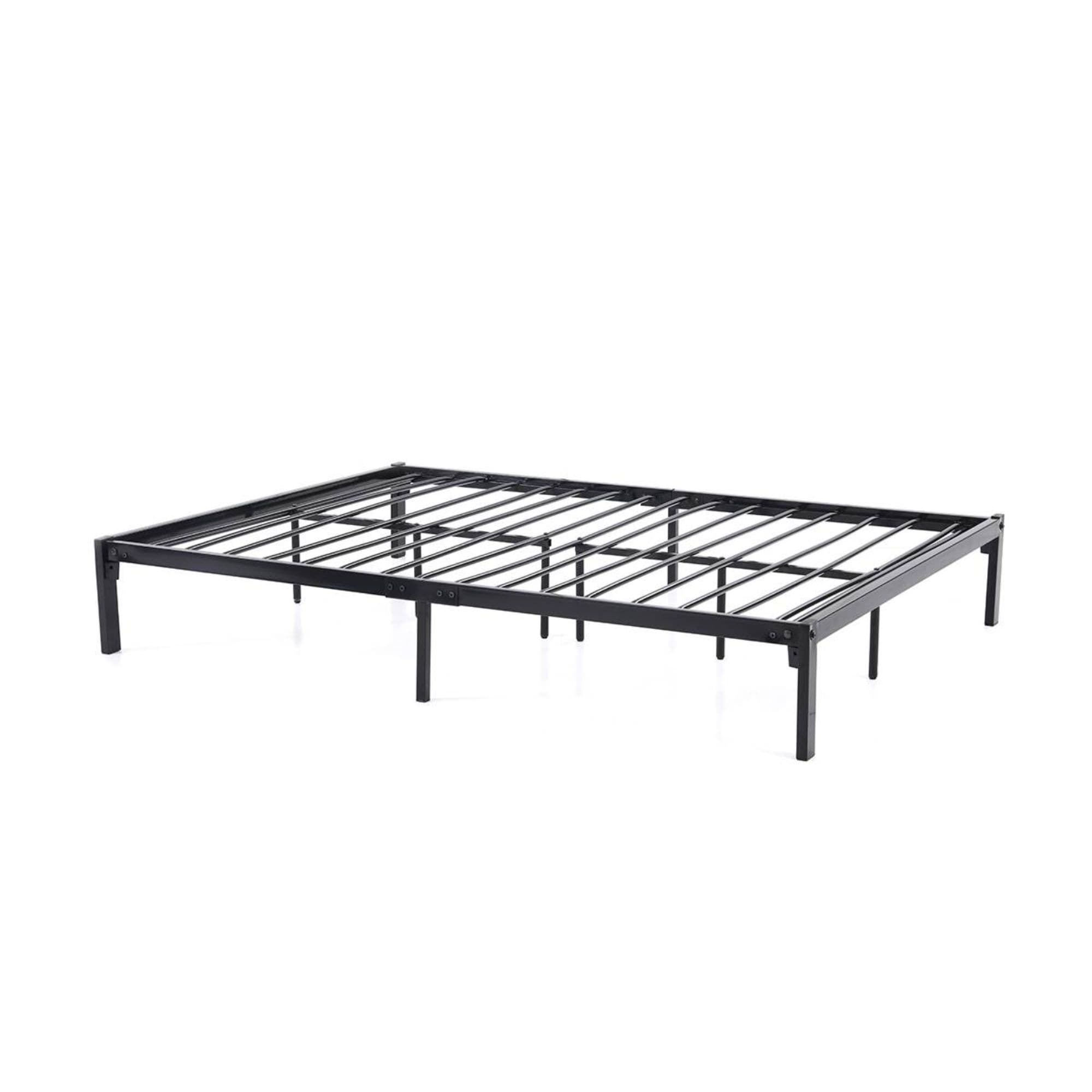 74" Black Rectangular Bed with Support Legs - Twin Size