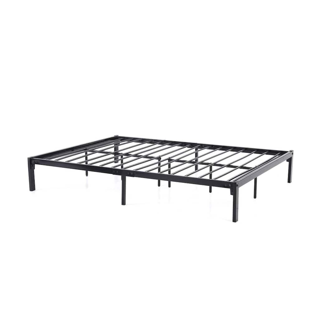 74" Black Rectangular Bed with Support Legs - Twin Size