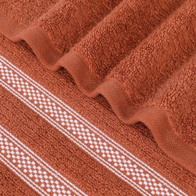 Superior Brea Zero Twist Cotton Ribbed Modern Hand Towel Set of 6