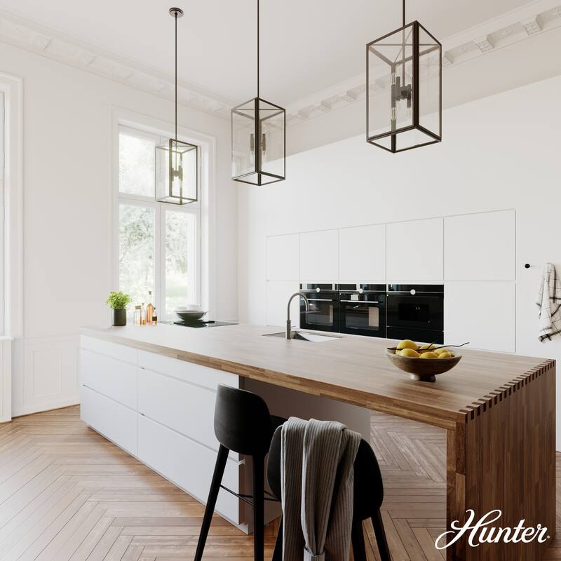 Hunter Felippe 8-Light Pendant w/Clear Seeded Glass, Industrial, Modern Farmhouse - Entry, Island, Dining Room
