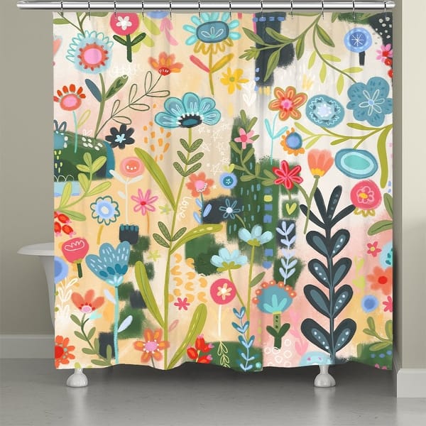 Floral Party Green Shower Curtain Bed Bath & Beyond 33866994