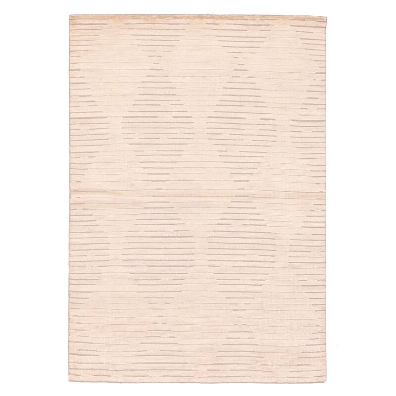 ECARPETGALLERY Hand-knotted Tangier Beige Wool Rug - 5'5 x 7'7