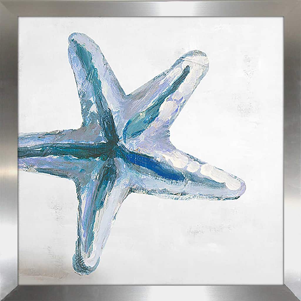 "Ocean Blue Starfish on Grey" Print on Acrylic.