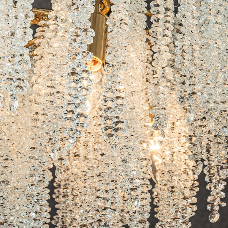 CraftHome Modern Glam Crystal Chandelier Branch Style Pendant Ceiling Light for Dining Room Bedroom Living Room Entryway