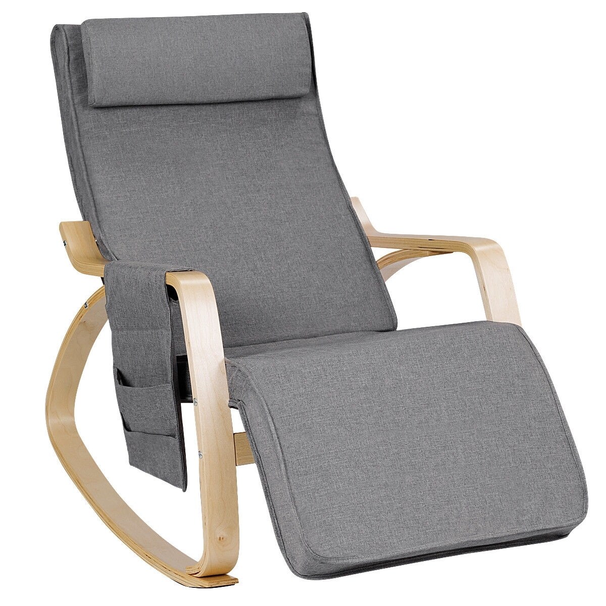 Relax Adjustable Lounge Rocking Chair With Pillow Pocket Overstock 28423121