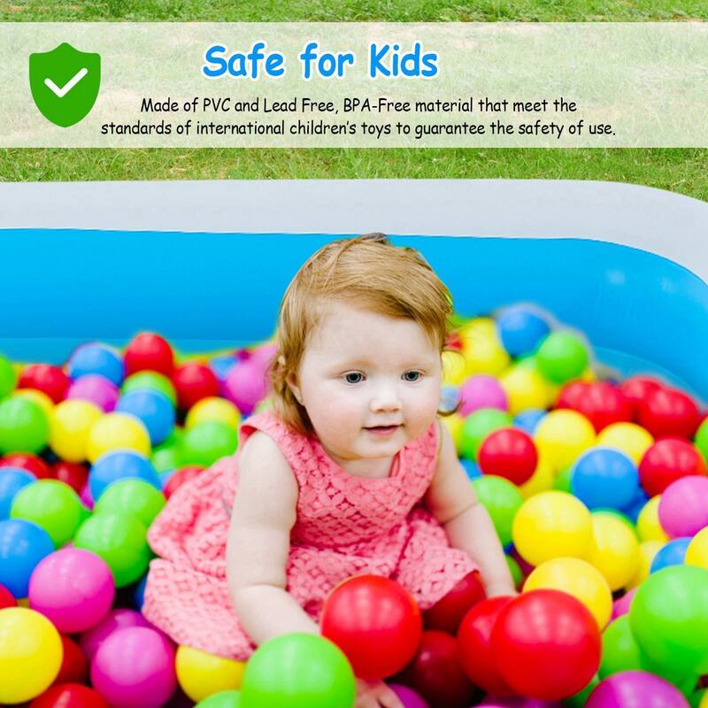 Inflatable Swimming Pools Family Swim Play Center Pool Blow up Kiddie Pool - 305*183*60cm/120*72*24inch