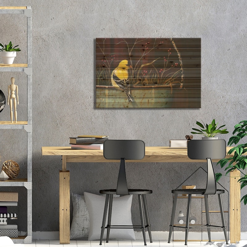 Yellow Bundle Of Joy Print On Wood by Camille Engel - Multi-Color