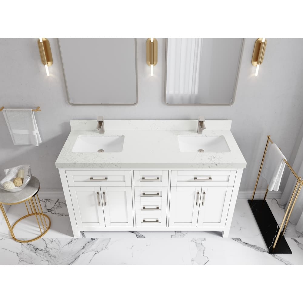 Willow Collections 60 in. W x 22 in. D Cambridge Double Sink Bathroom Vanity with Countertop