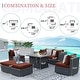 preview thumbnail 70 of 154, FINCATI Outdoor High-back Wicker Patio Sectional Set, 500 lbs Luxury Oversized Conversation Set, Spacious Couch Set