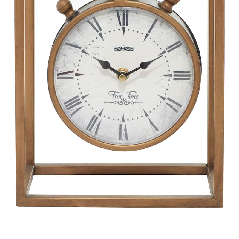 Metal Standing Stopwatch Clock - Bronze - Roche River Decor - 4"W x 9"L x 13"H
