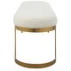 preview thumbnail 6 of 5, Shearling Top Bench with Hand Forged Base - 60" - White and Gold