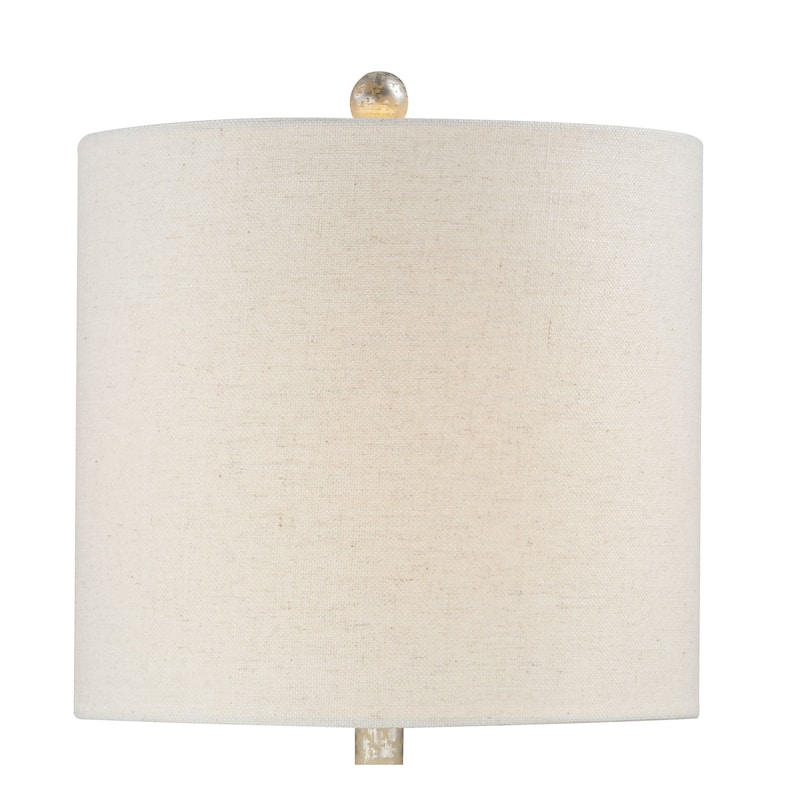 Maya 34" Table Lamp with Linen Shade, Silver (Set of 2)