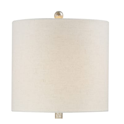 Maya 34" Table Lamp with Linen Shade, Silver (Set of 2)