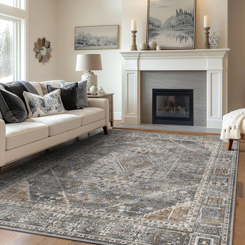 Mcow Low Pile Machine Washable Non-Slip Area Rug - 8'X10'