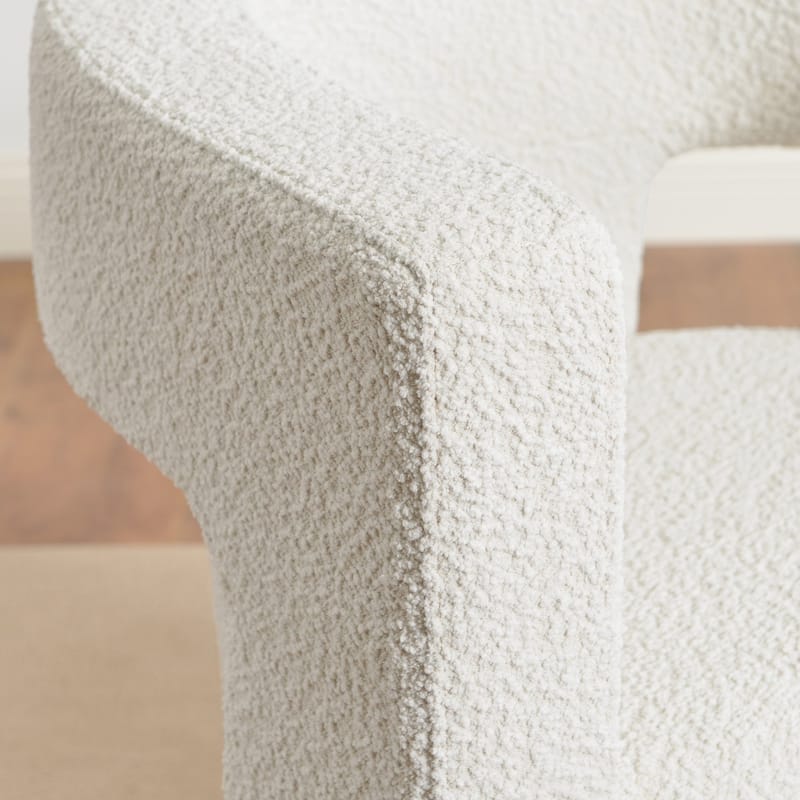 KINWELL 28" Wide Boucle Upholstered Square Armchair (Set of 2)