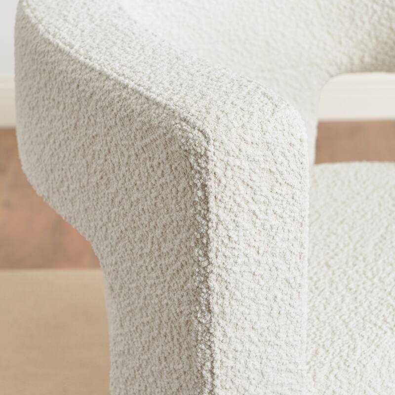 KINWELL 28" Wide Boucle Upholstered Square Armchair