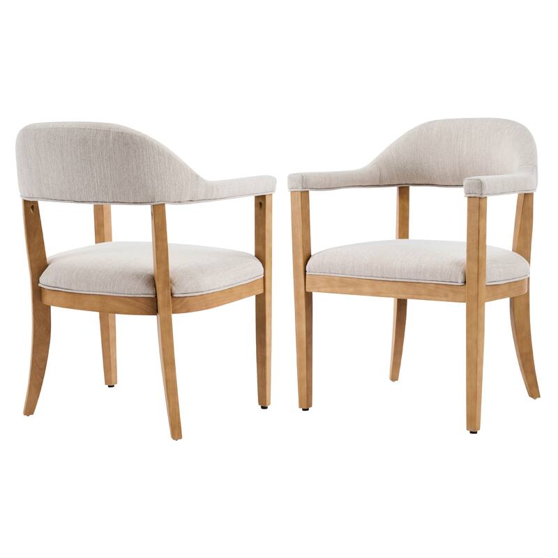 Christopher Knight Home - Upholstered Dining Arm Chair Set with High-Density Foam Padded Cushion & Curved Backrest - 23.62"W