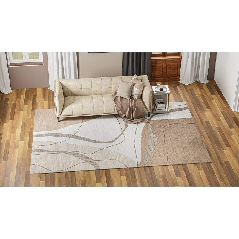 Bashian Makendra Ivory & Beige Transitional Area Rug