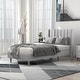 preview thumbnail 109 of 145, Alazyhome Upholstered Platform Bed Frame Light Grey Linen - Twin