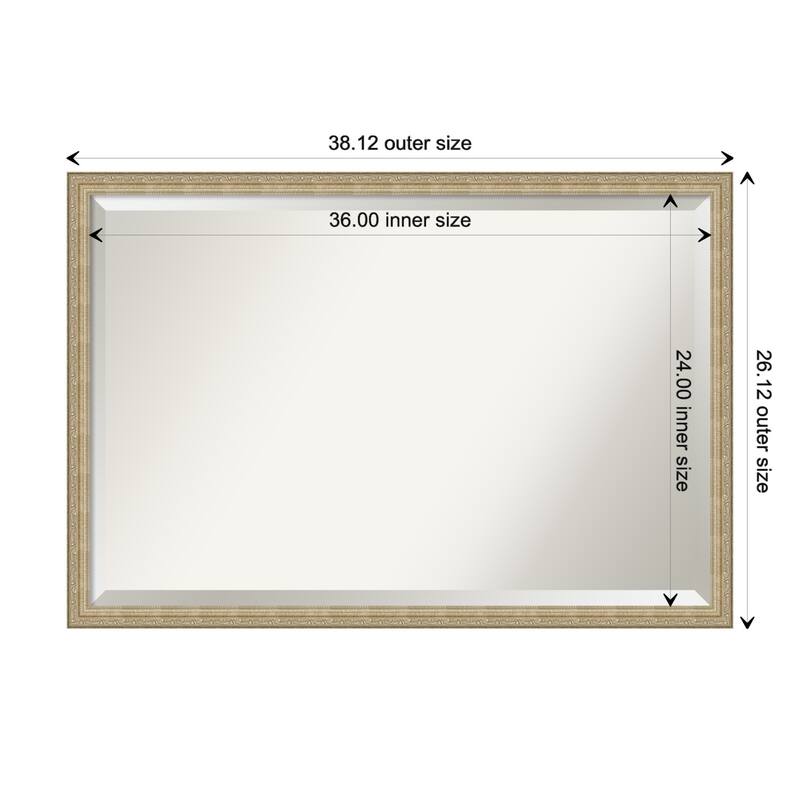 Beveled Wall Mirror - Paris Champagne Frame - Paris Champagne - 38 x 26-inch