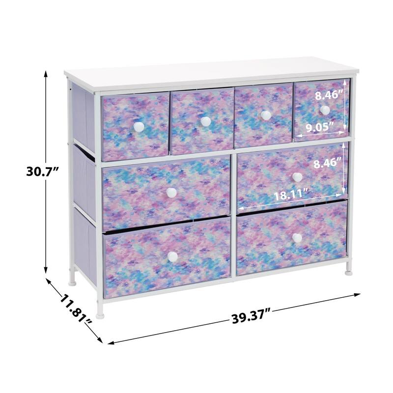 8-Drawer Chest Storage Tower, Knob Handle, Fabric Dresser for Bedroom