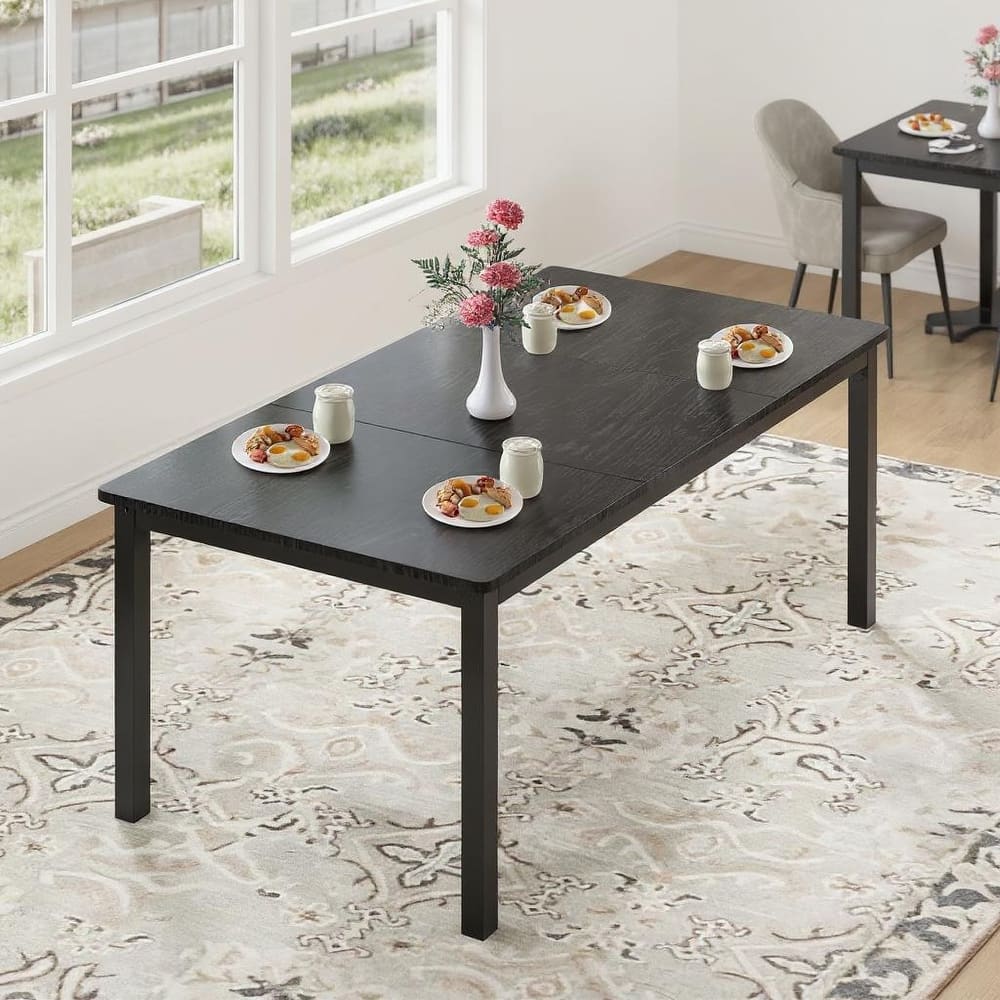 Industrial Dining Table for 6-8 People, with Metal Legs