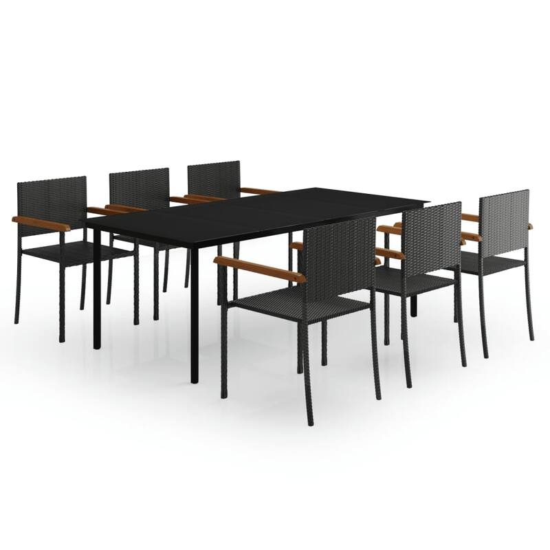 vidaXL Patio Dining Set Outdoor Dining Set Garden Table and Chair Set Black