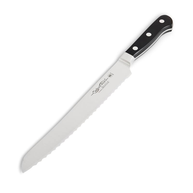 CatCora Forged Serrated Bread Knife, Professional 9-Inch German Steel Blade, Triple-Rivet Handle, NSF-Certified Kitchen Knife
