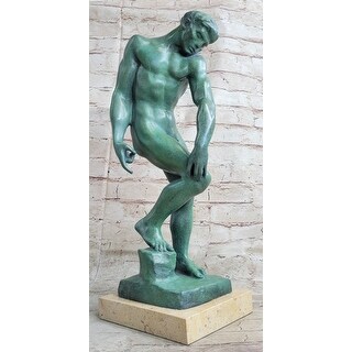 Adam By Auguste Rodin 1880 Bronze Sculpture Statue Replica Green Patina ...