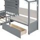 preview thumbnail 15 of 18, Versatility Twin Size House Bed with Upholstered Sofa, Wood Guardrail Bed with Shelves and Two Drawers, Charging Station Design