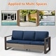 preview thumbnail 13 of 29, Cozywor Wicker Outdoor Patio Sofa Steel Frame with Beige Cushions