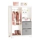 preview thumbnail 1 of 5, COSTARS Kids Dress up Storage with Mirror and Storage Bin,Play Armoire Dresser with Mirror, Pretend Storage Closet White