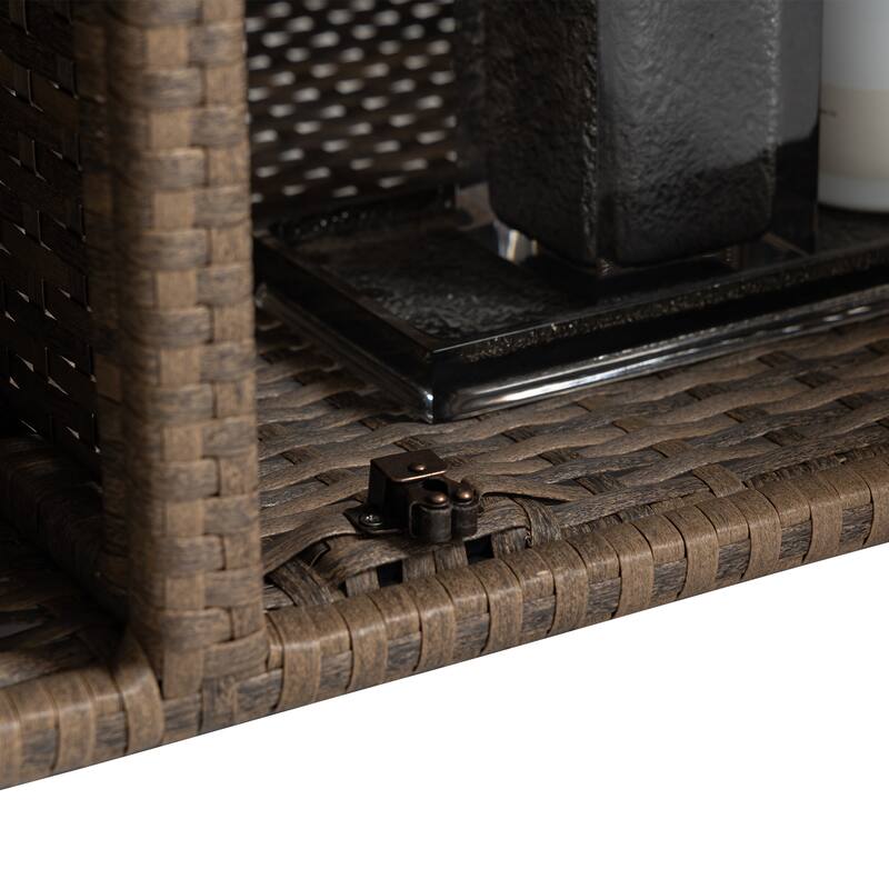 Outdoor Wicker Bar Cart