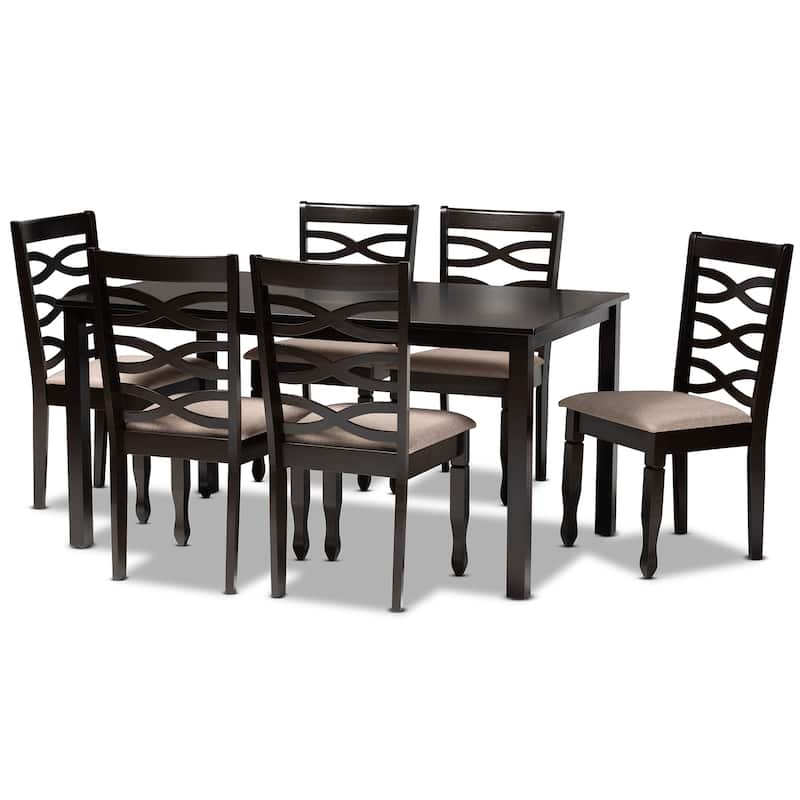 Lanier Modern and Contemporary 7-Piece Dining Set - Beige