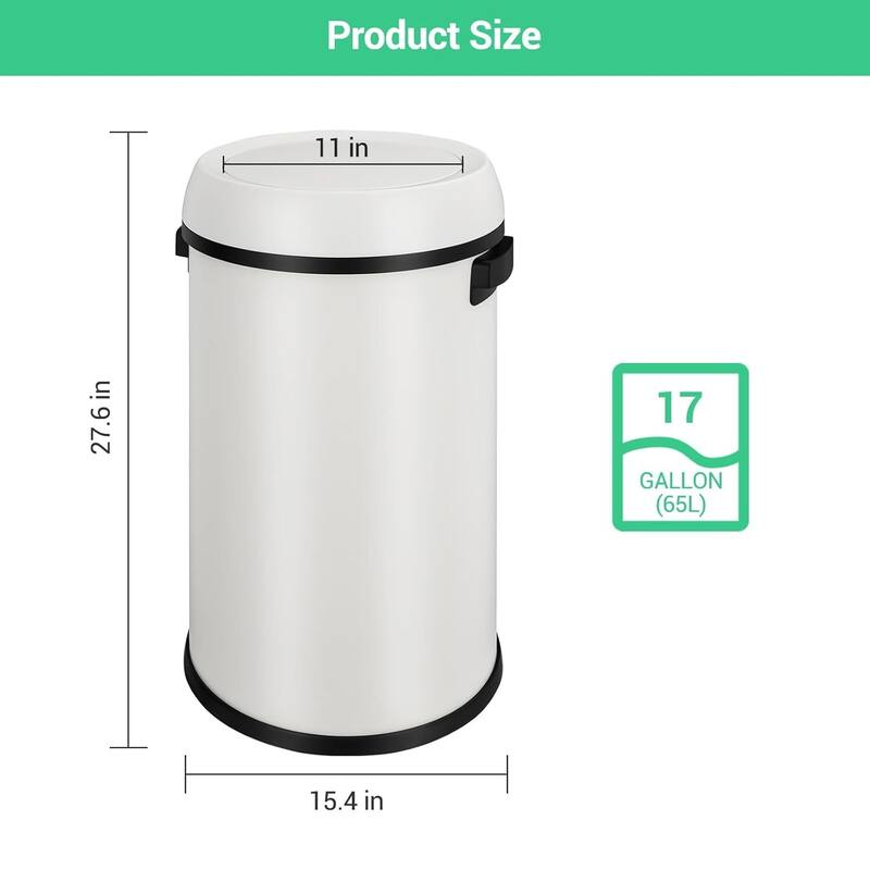 17 Gallon Commercial Stainless Steel Trash Can with Flip-Top