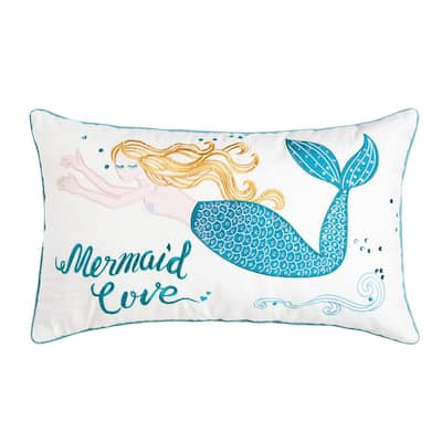 14" x 24" Mermaid Love Embroidered Throw Pillow