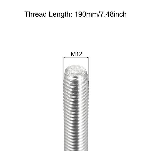 Fully Threaded Rod M12 x 190mm 1.75mm Pitch 304 Stainless Steel Right
