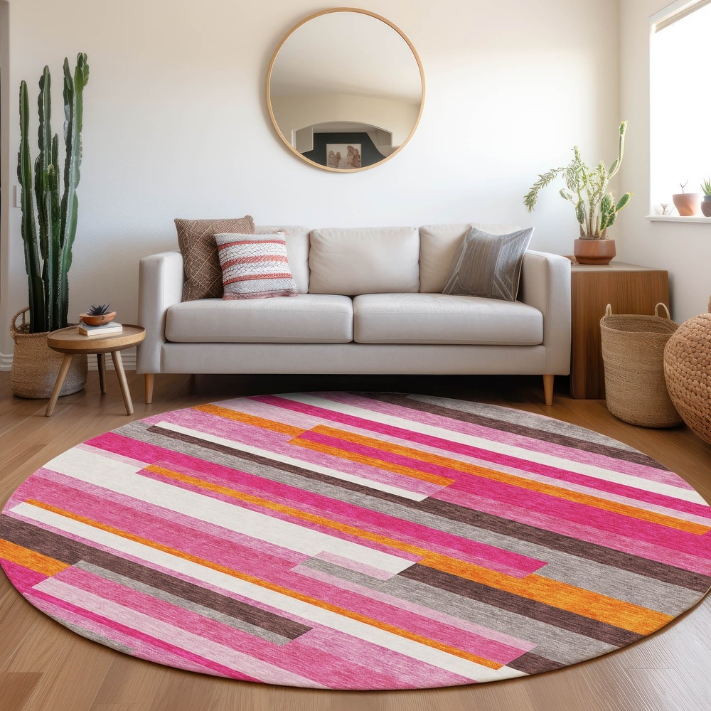 Premium Washable Super Soft Mosaic Stripe Mayfield Rug