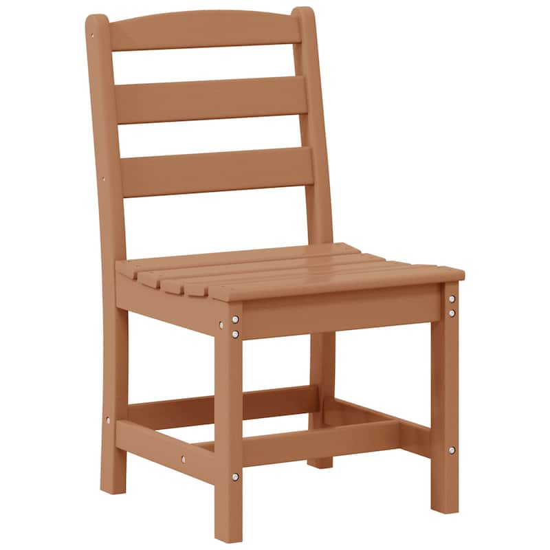 Shoreside Outdoor Patio Armless Dining Side Chair - Teak